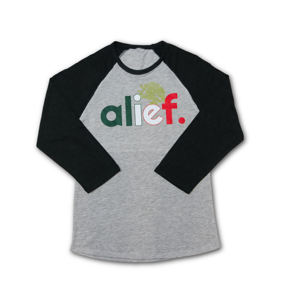 Alief Mexico Baseball Long Sleeve - Gray/Heather Black