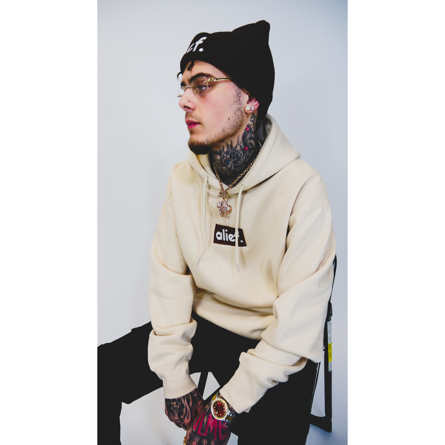 Alief Brown Box Hoodie “Rodeo Edition” - Cream/Brown