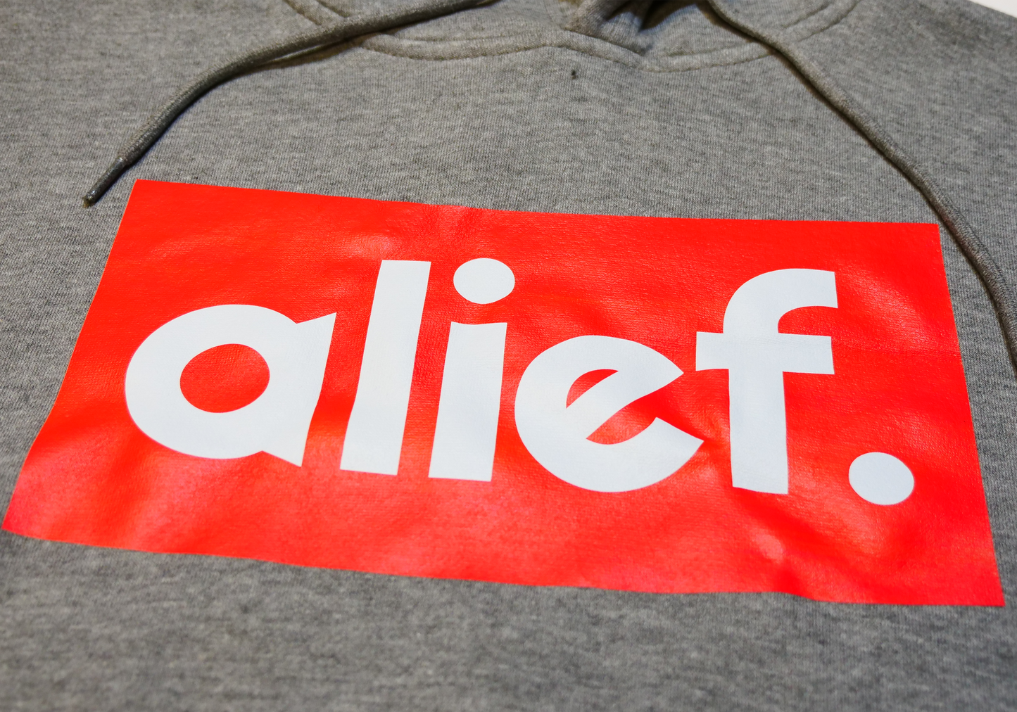 Alief Red Box Hoodie - Ash Gray