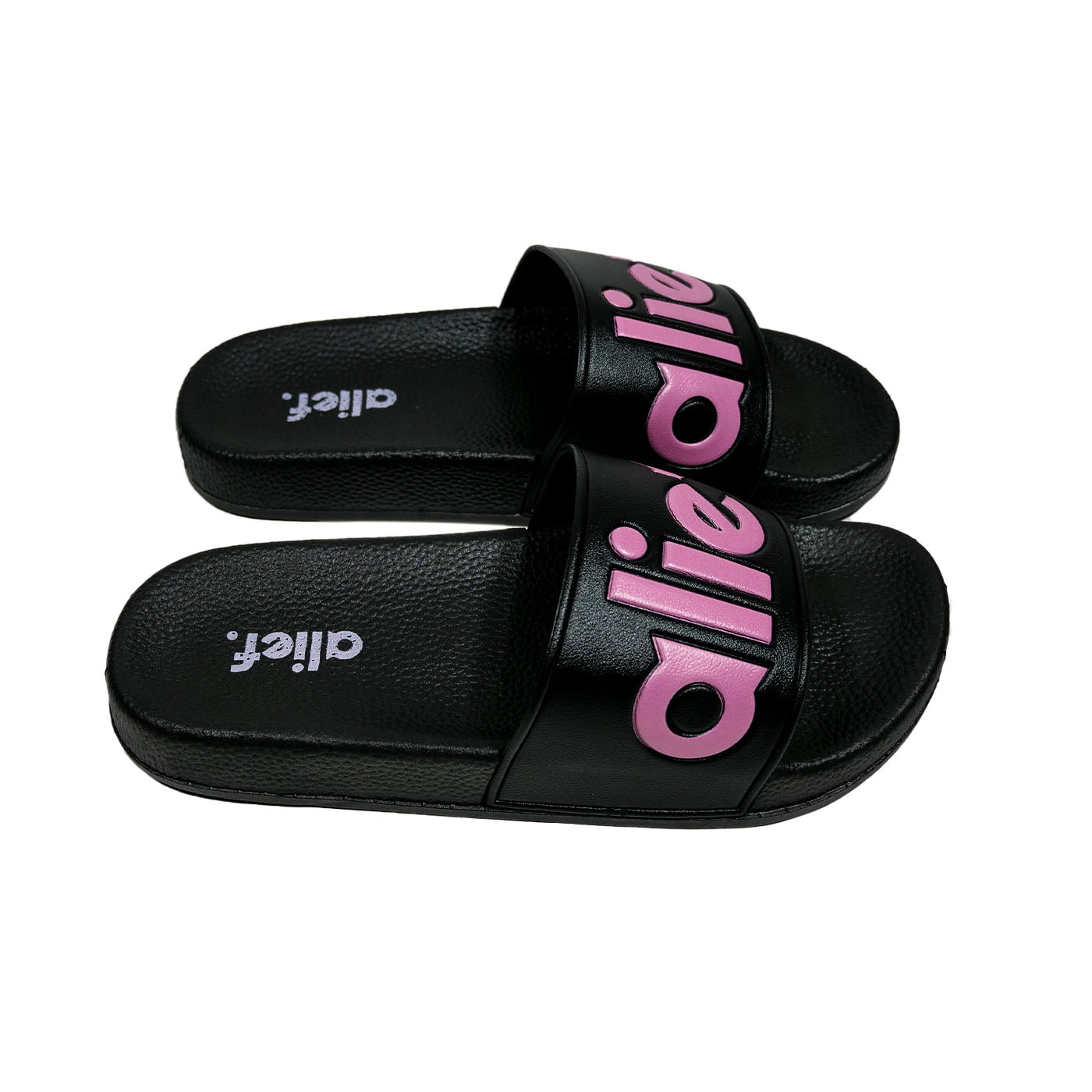 Bold Alief Slides - Black/Pink