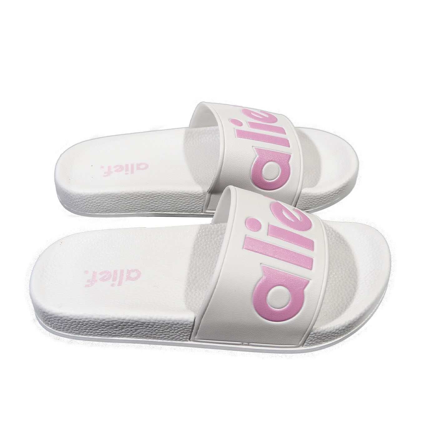Bold Alief Slides - White/Pink