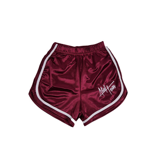 Alief Texas Logo Satin Booty Shorts - Maroon