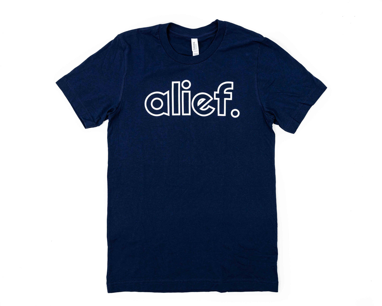 Alief Open Face Logo Tee - Navy Blue
