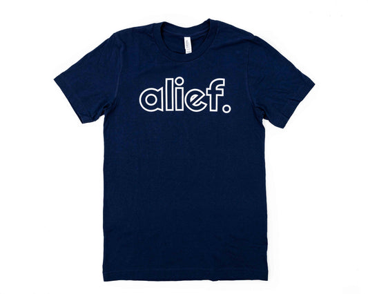 Alief Open Face Logo Tee - Navy Blue