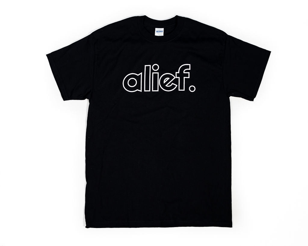 Alief Open Face Logo Tee - Black