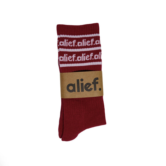 Bold Alief Socks - Maroon