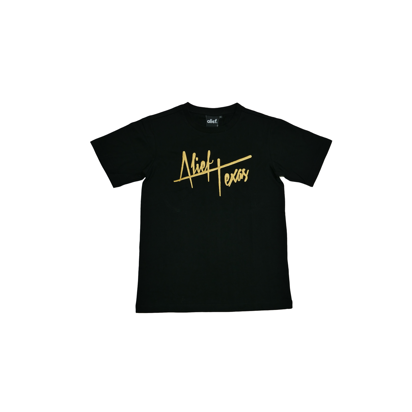 Alief Texas Signature Embroidered Tee - Black/Gold