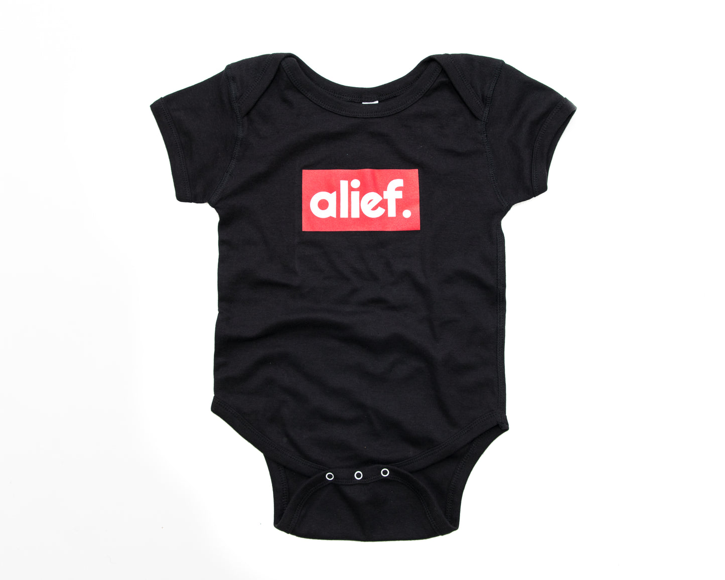 Alief Red Box Logo Kids Onesie - Black