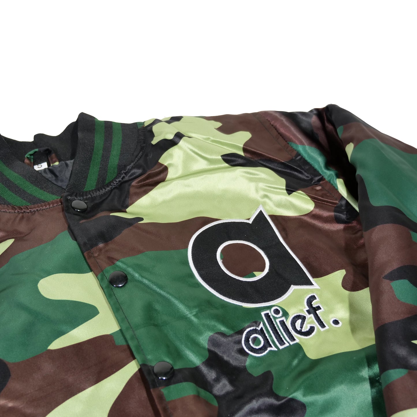 Alief Applecity Varsity Jacket - Green Camo