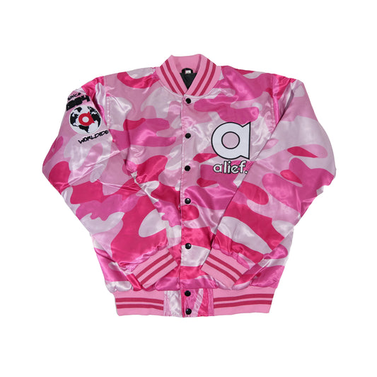 Alief Applecity Varsity Jacket - Pink Camo