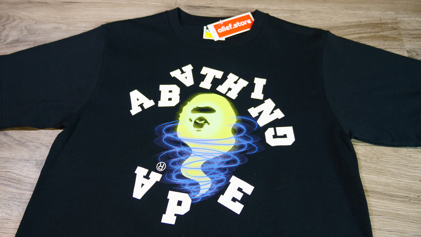 Bape Black Tornado  College Logo Tee
