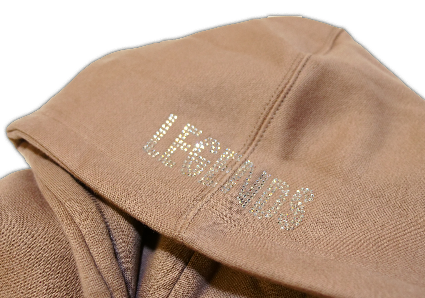 Alief Rhinestone Hoodie - Sand Brown