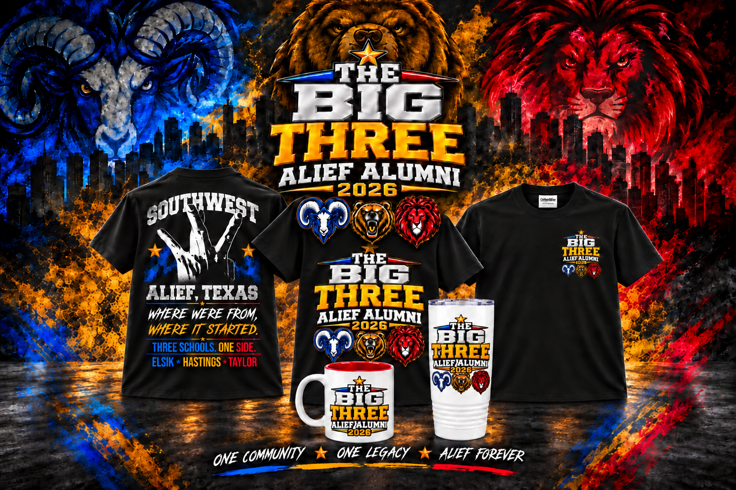 The Big Three Alief Alumni 2026 Commemorative Tumbler