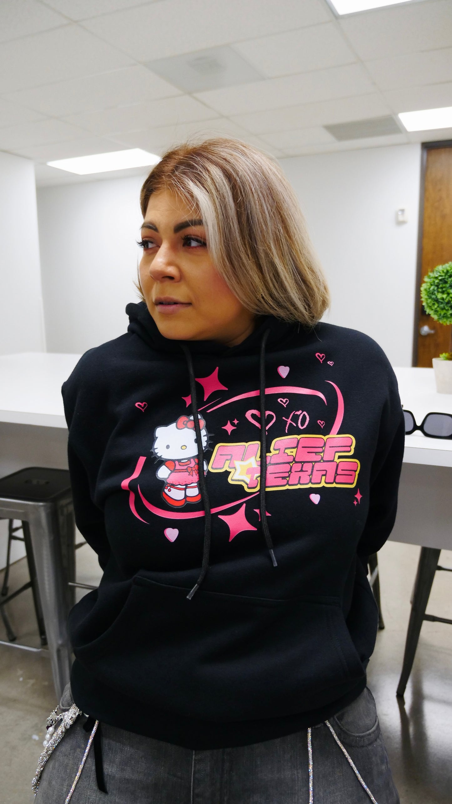 Alief Texas Kitty 🎀 - Black Hoodie