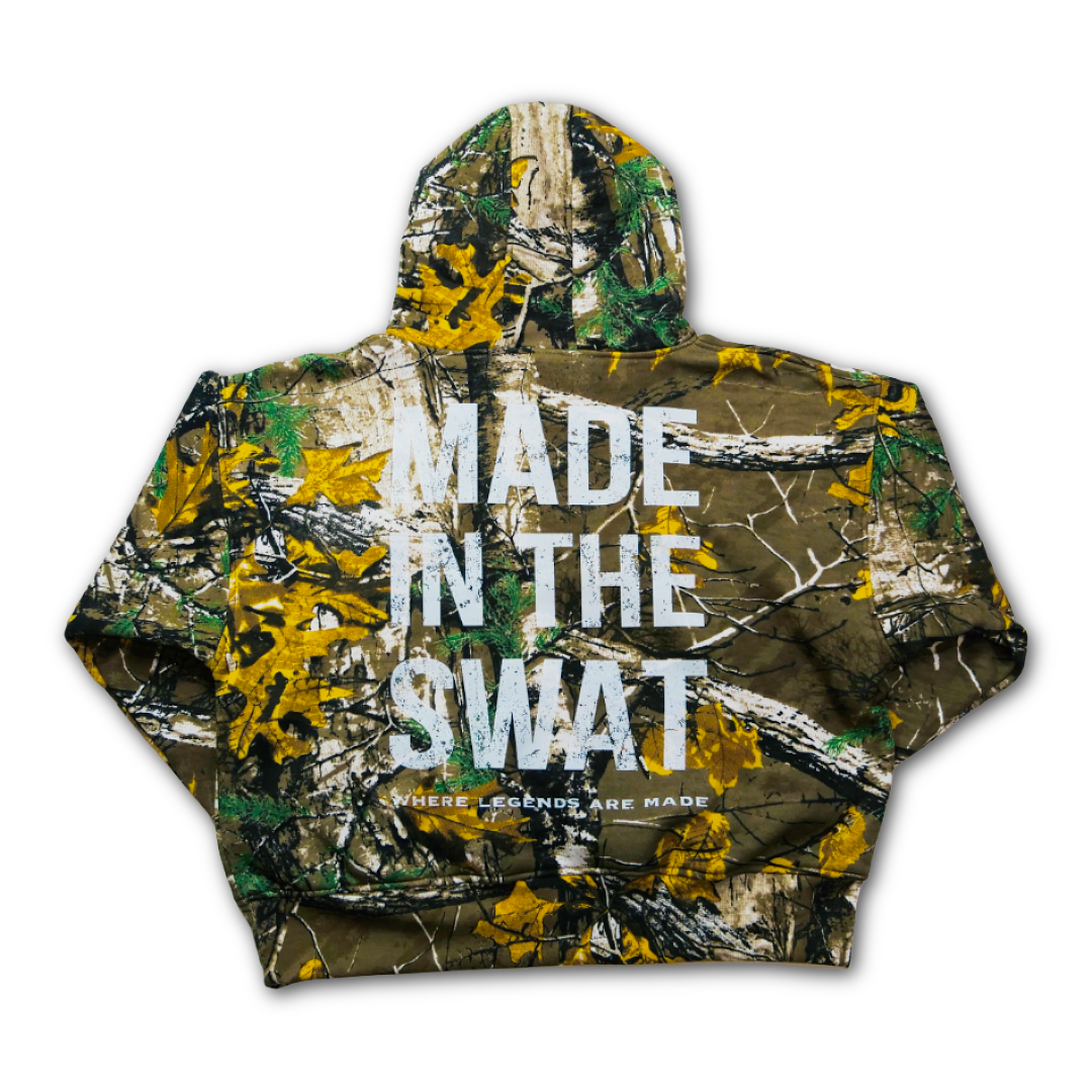 Made in the SWAT Hoodie - Forest Camo/ White