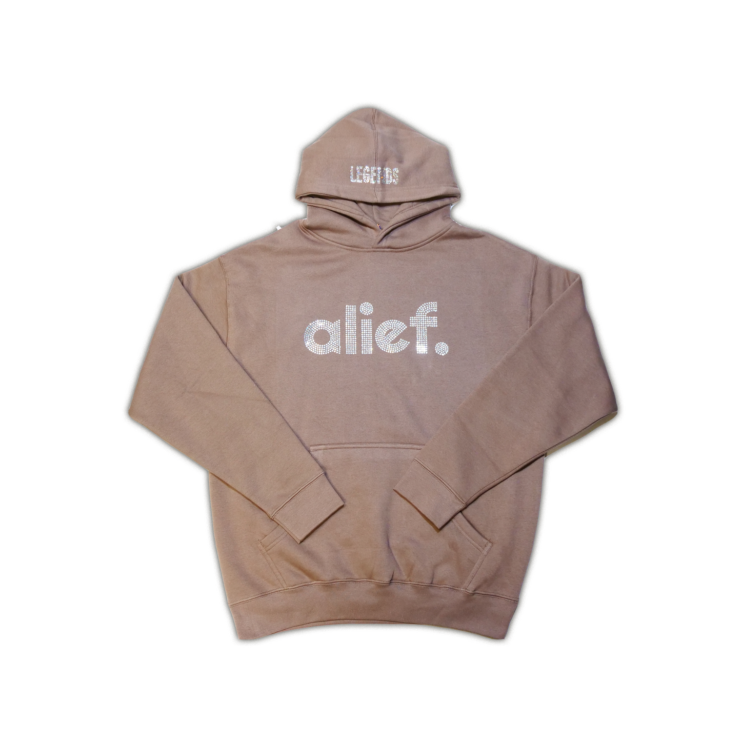 Alief Rhinestone Hoodie - Sand Brown