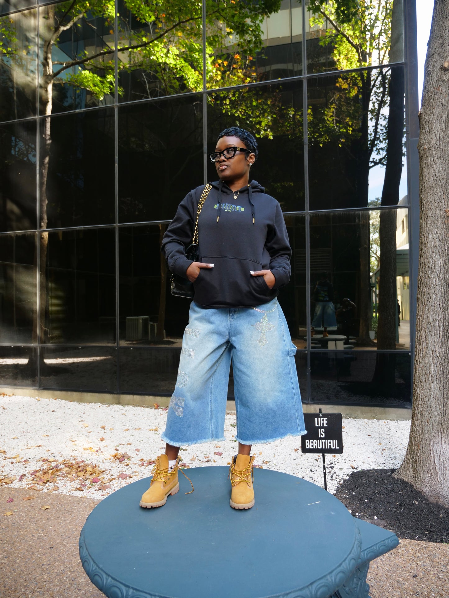 Swat 2.0 W/ Rhinestone Legends Hoodie - Black / Blue & Lime Green