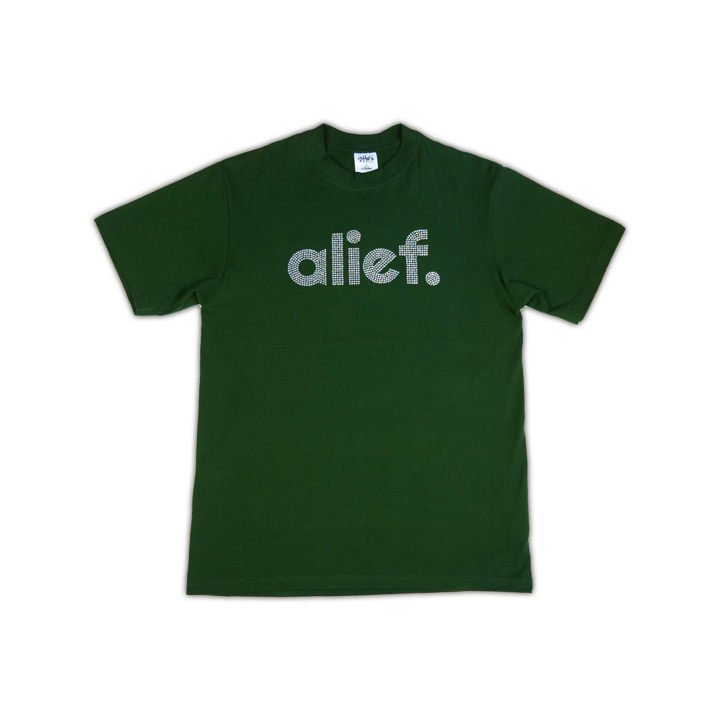 Alief Rhinestone Tee - Forest Green