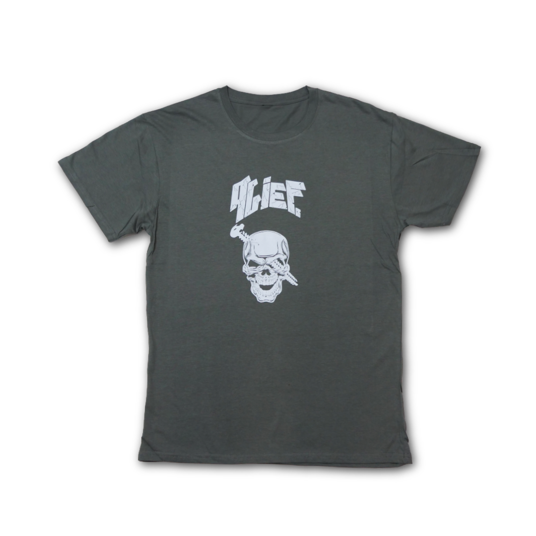 Dj Screw Small logo Tee - Gray/ White