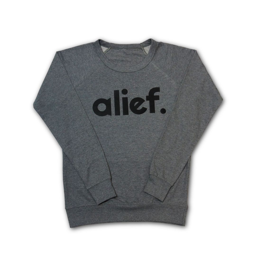 Fitted Bold Alief Crewneck - Gray/Black