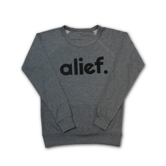 Fitted Bold Alief Crewneck - Gray/Black