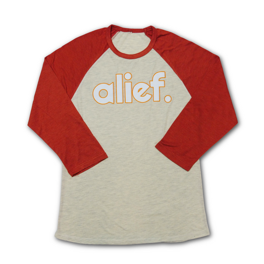 Bold Alief Baseball Tee - Cream/Burnt Orange