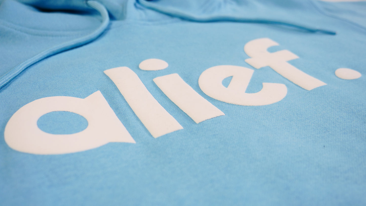 Puff Ink Bold Alief Hoodie - Baby Blue/White
