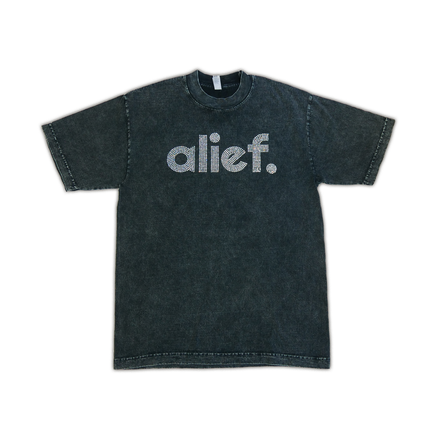 Alief Rhinestone Tee - Vintage Smoke Gray