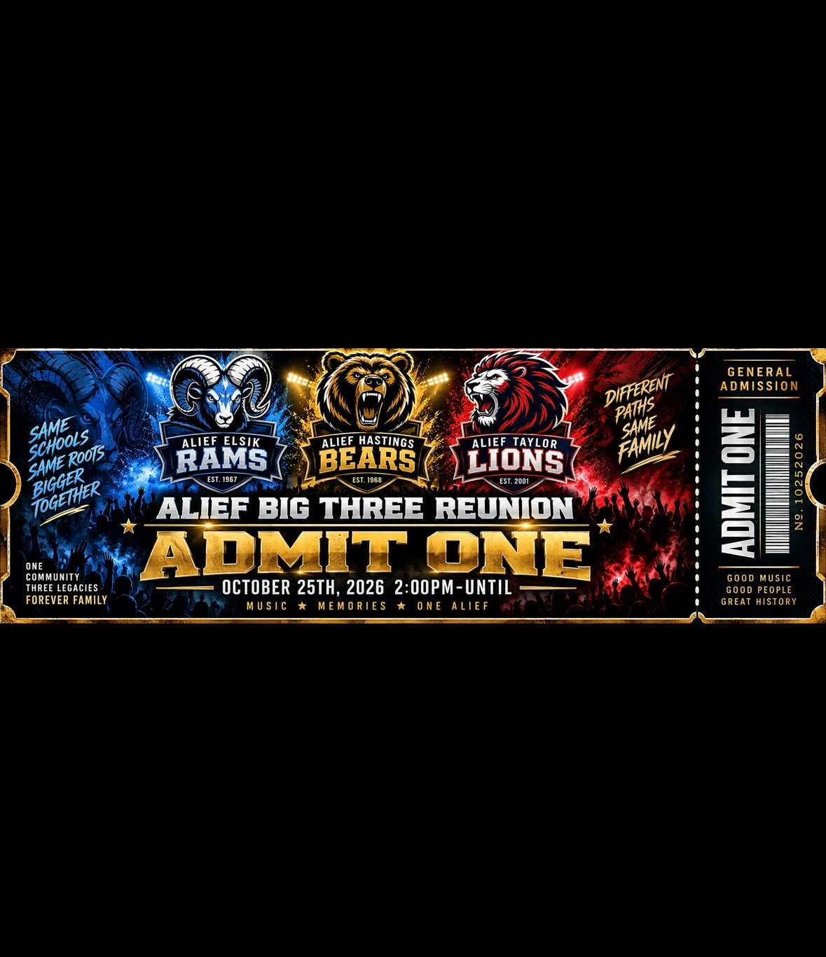 The Big 3 Alief Alumni Ticket/ Complimentary Gift
