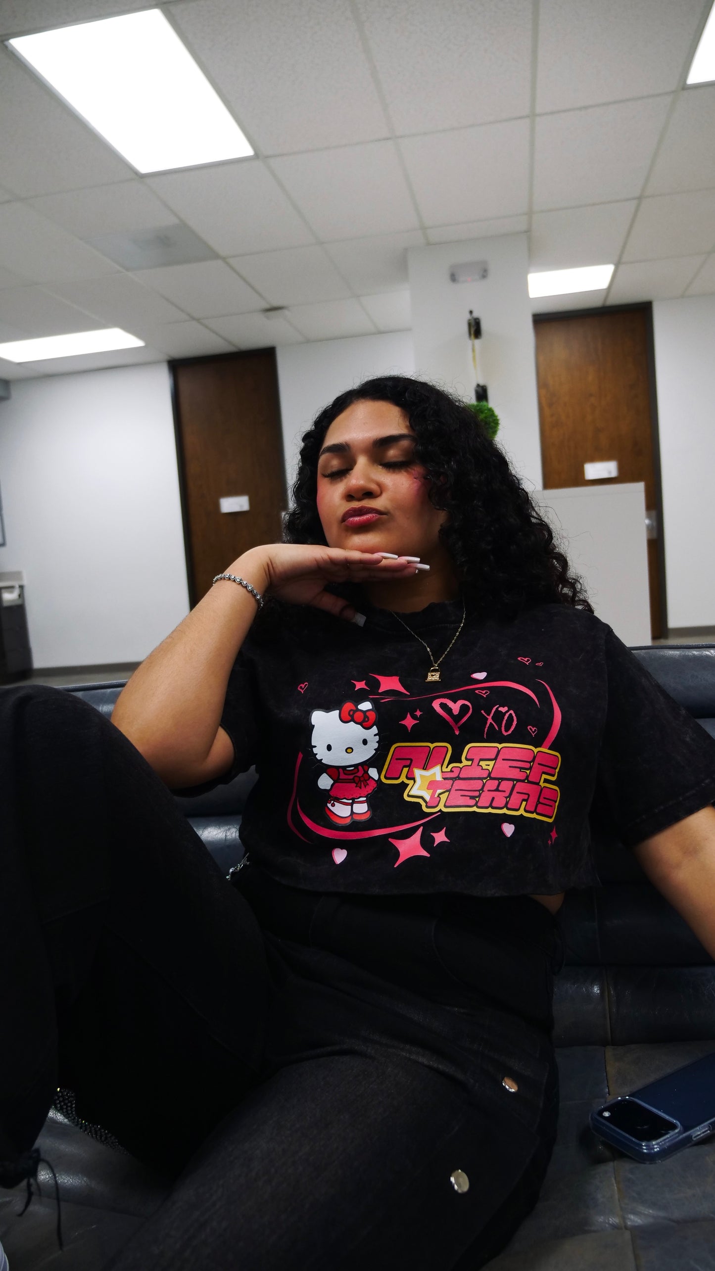 Alief Texas Kitty - Acid Wash Black