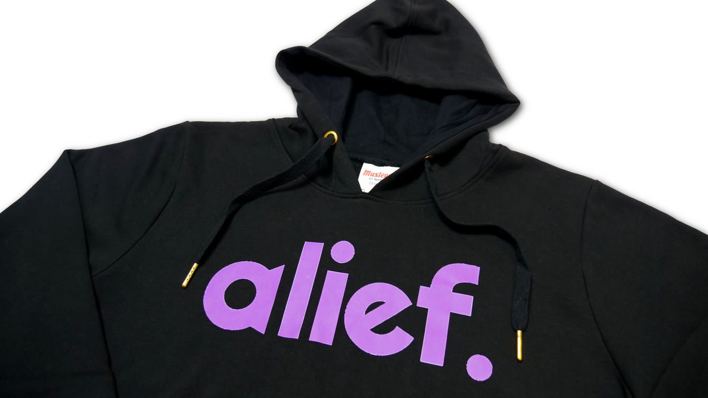 Bold Alief Hoodie - Black/Purple