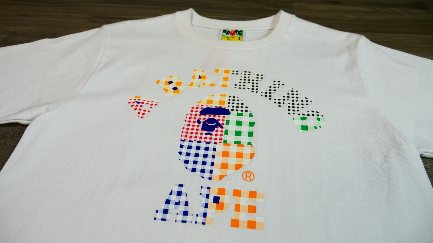 BAPE Gingham Check College Tee