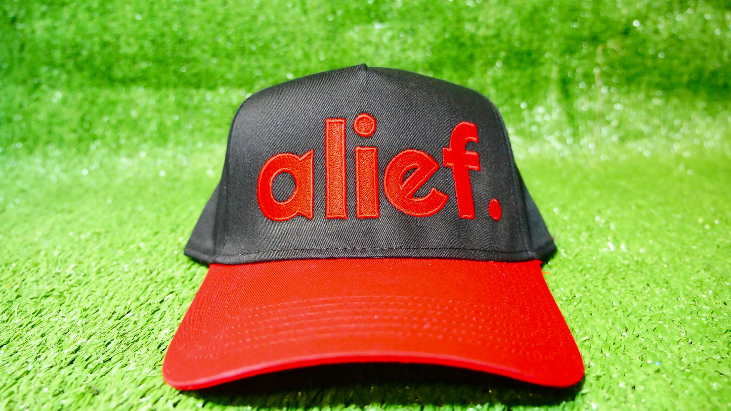 Bold Alief Snapback - Red and Black/Red
