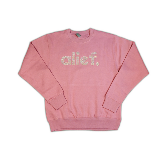 Alief Rhinestone Crewneck - Pink