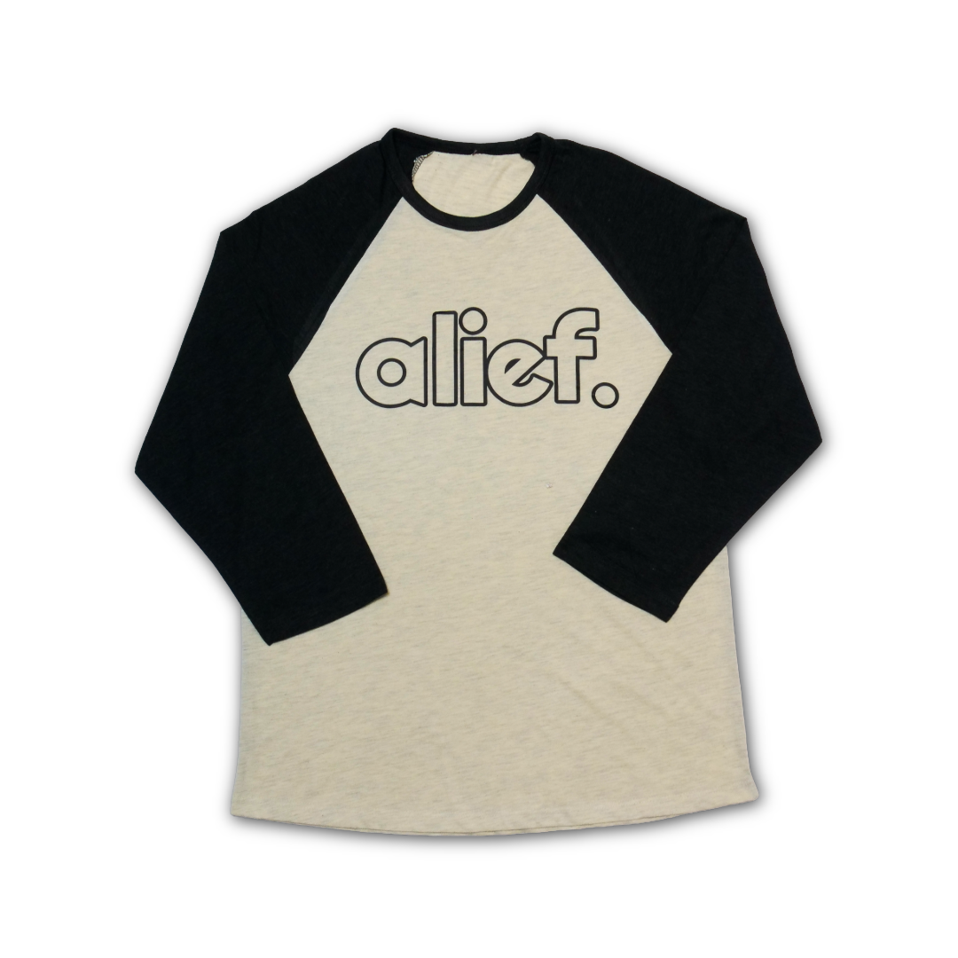 Alief Open Face Baseball Long Sleeve - Cream/Heather Black