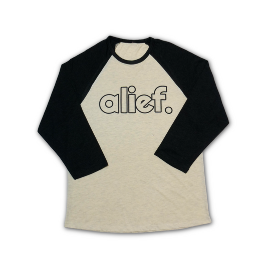 Alief Open Face Baseball Long Sleeve - Cream/Heather Black