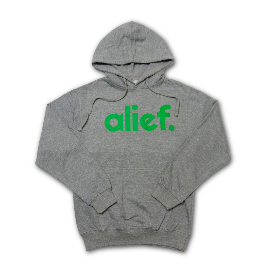 Bold Alief Hoodie - Grey/Green – ALIEF STORE