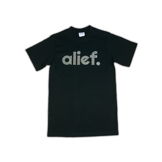 Alief Rhinestone Tee - Black