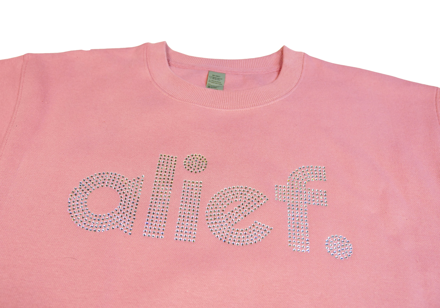 Alief Rhinestone Crewneck - Pink