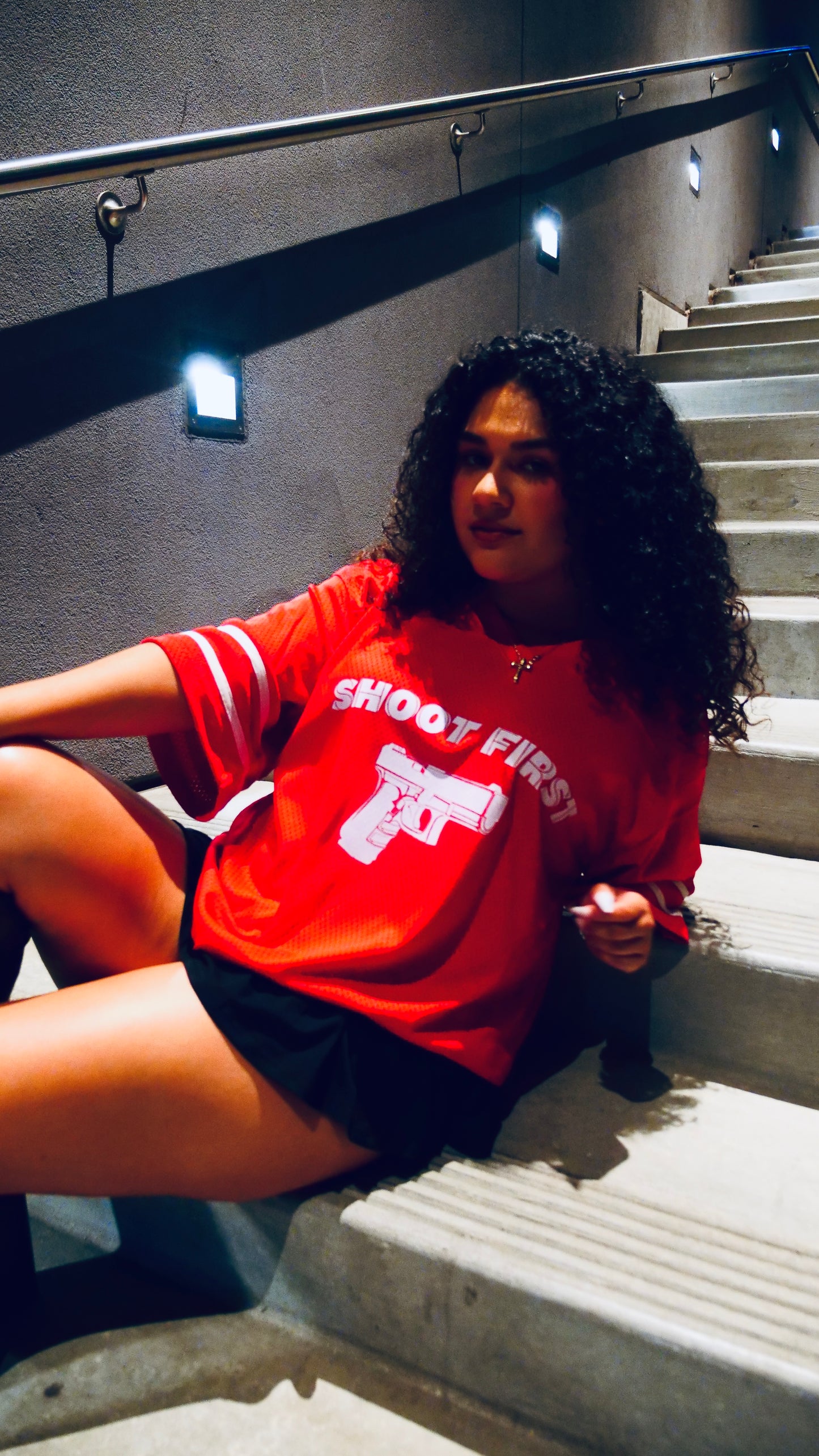 Shoot First Football Jersey - Red/White