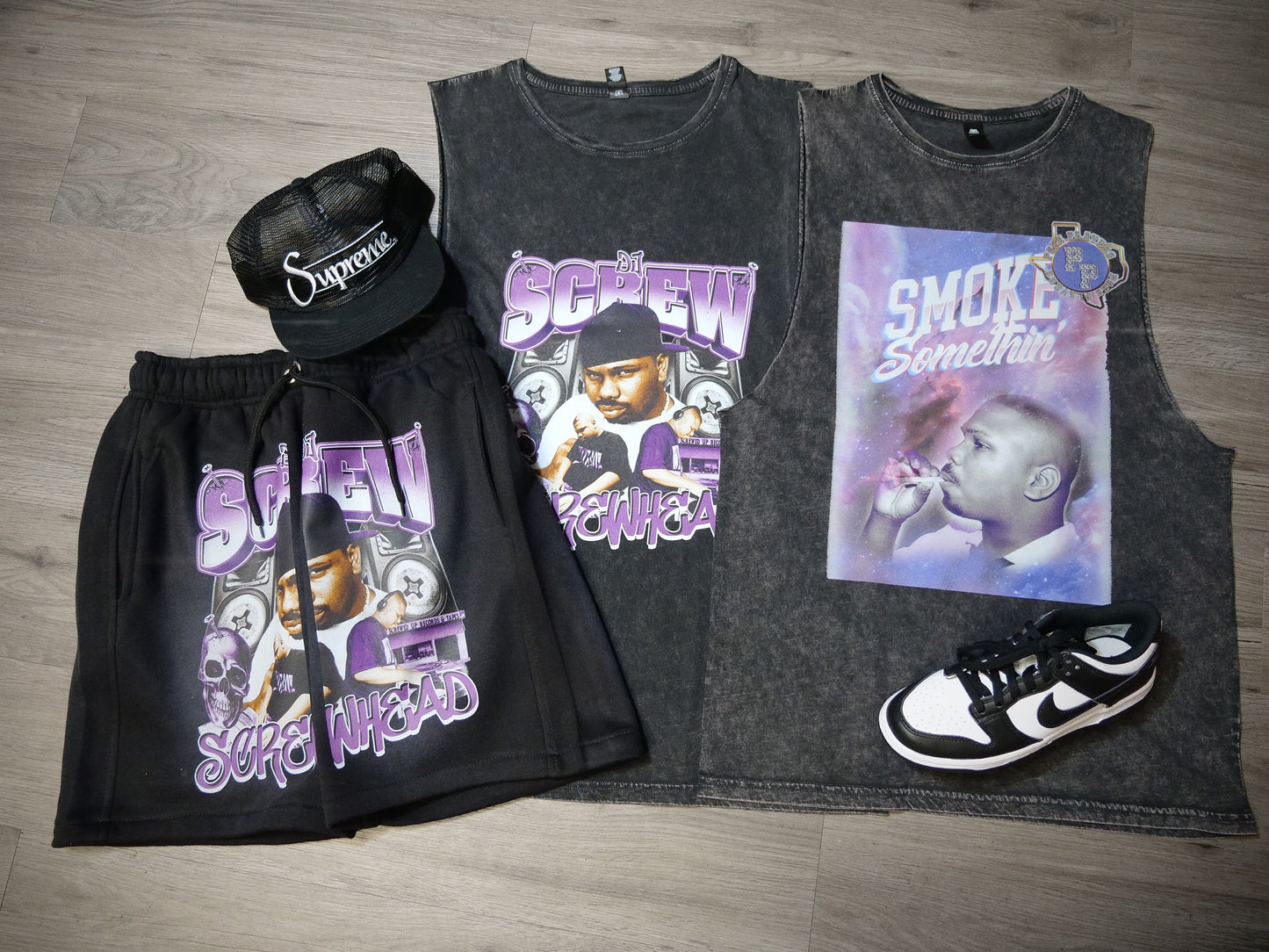 Posh Playas Smoke Something Tank Top - Stonewash Gray