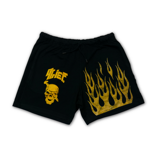 Dj Screw Alief Cotton Shorts - Black/Yellow