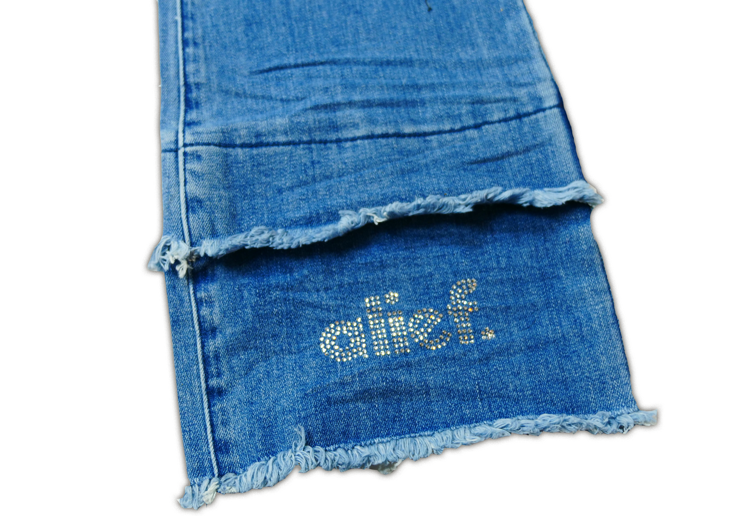 Alief Rhinestone Jeans - Blue Jean