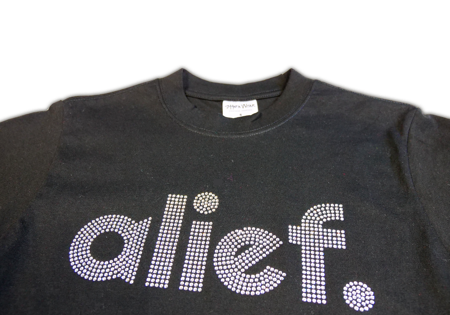 Alief Rhinestone Tee - Black
