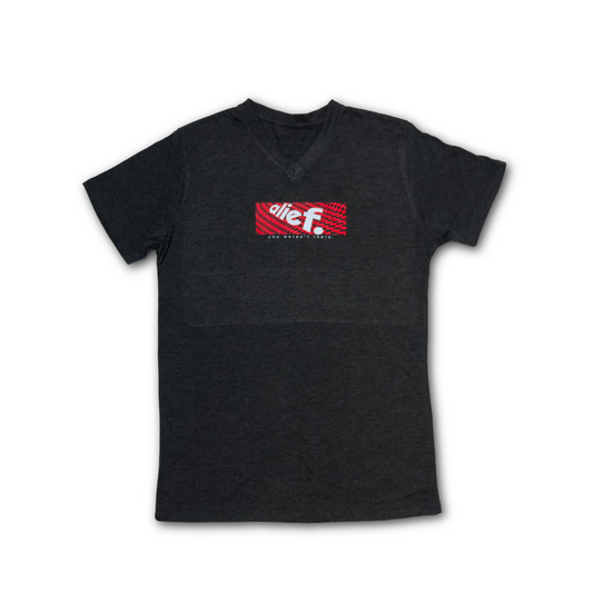 Alief You Weren’t There (Checker) 
 V-Neck - Heather Gray/Red