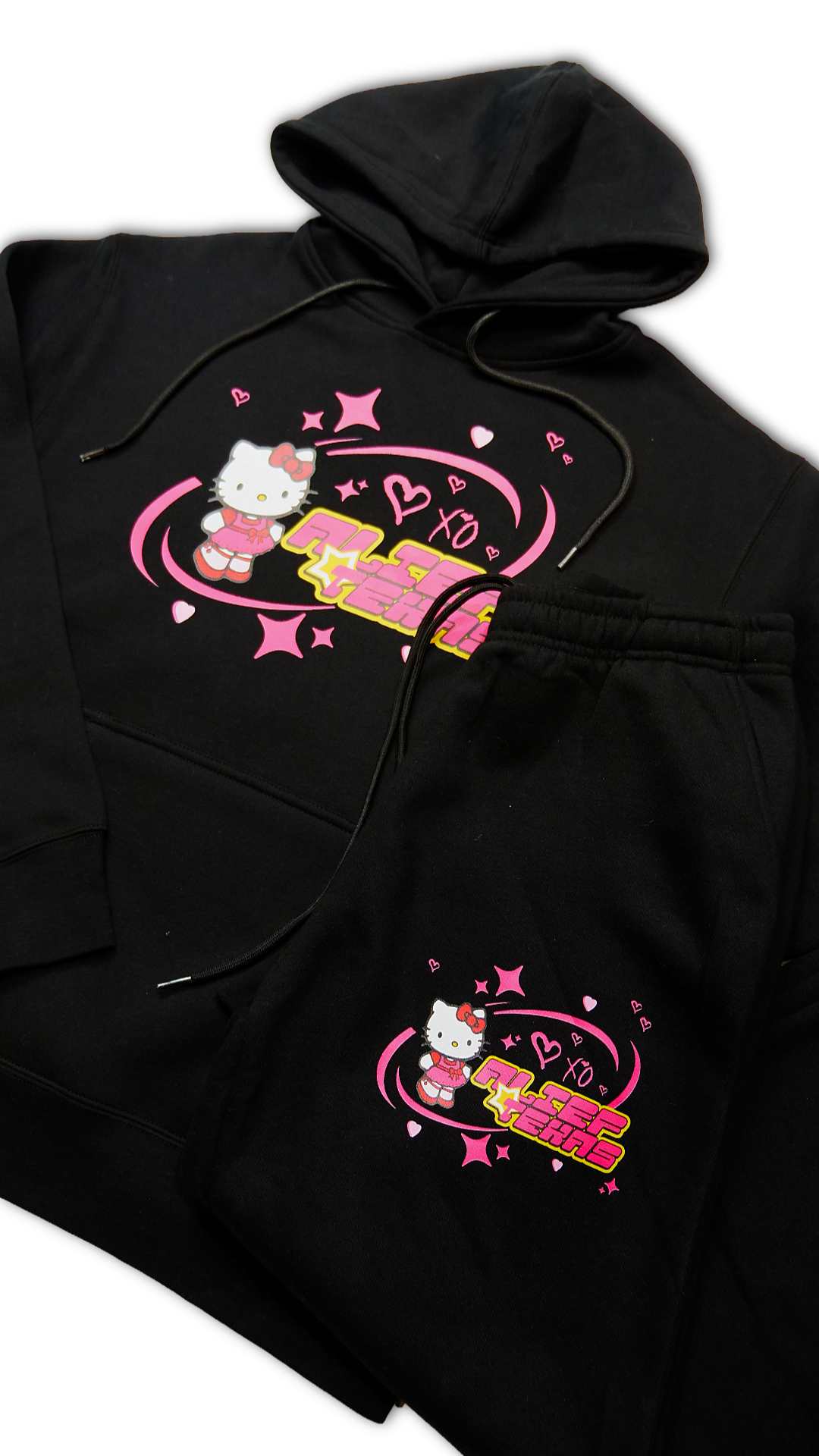 Alief Texas Kitty 🎀 – Black Top & Bottom Set