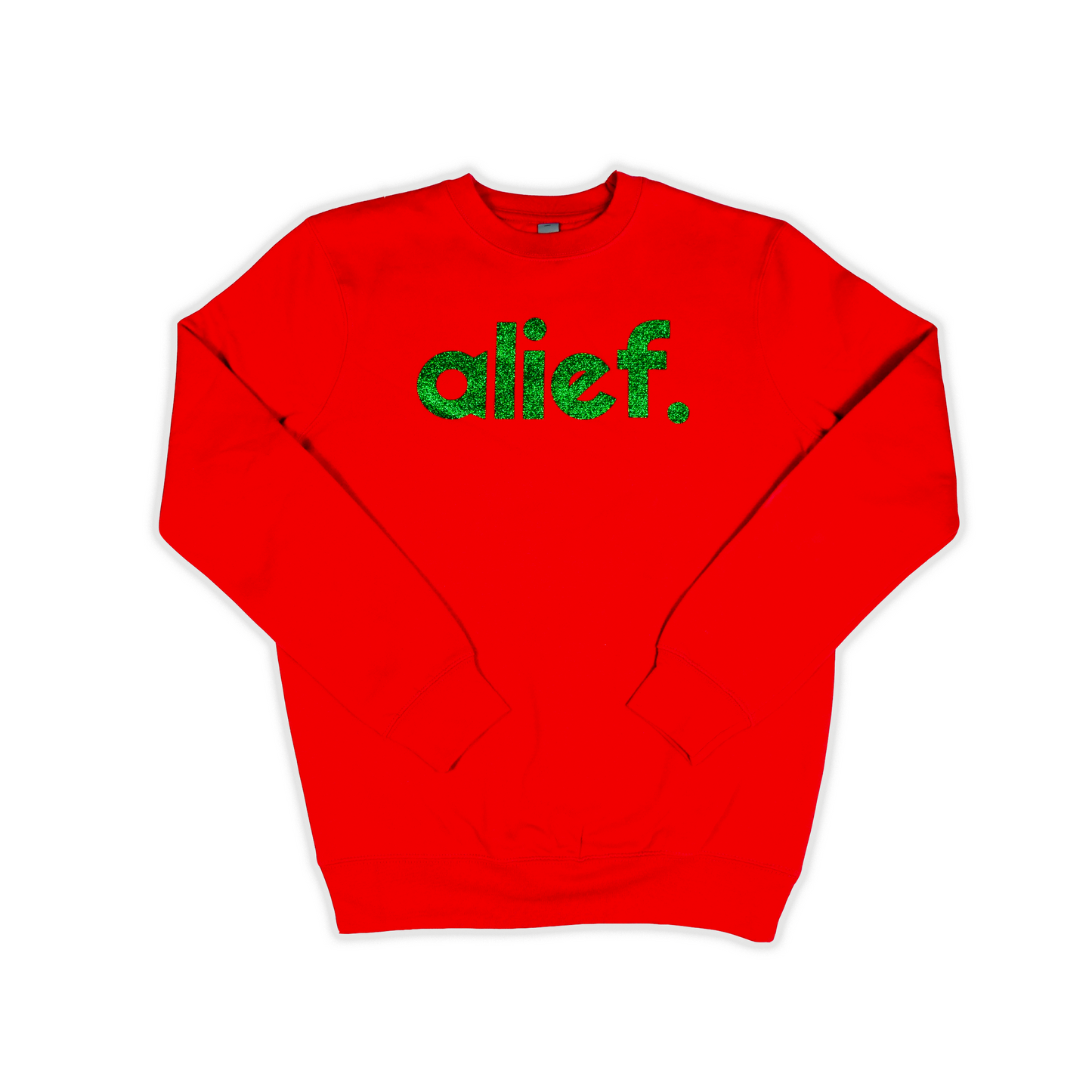 Alief Crewneck - Red/Green Glitter
