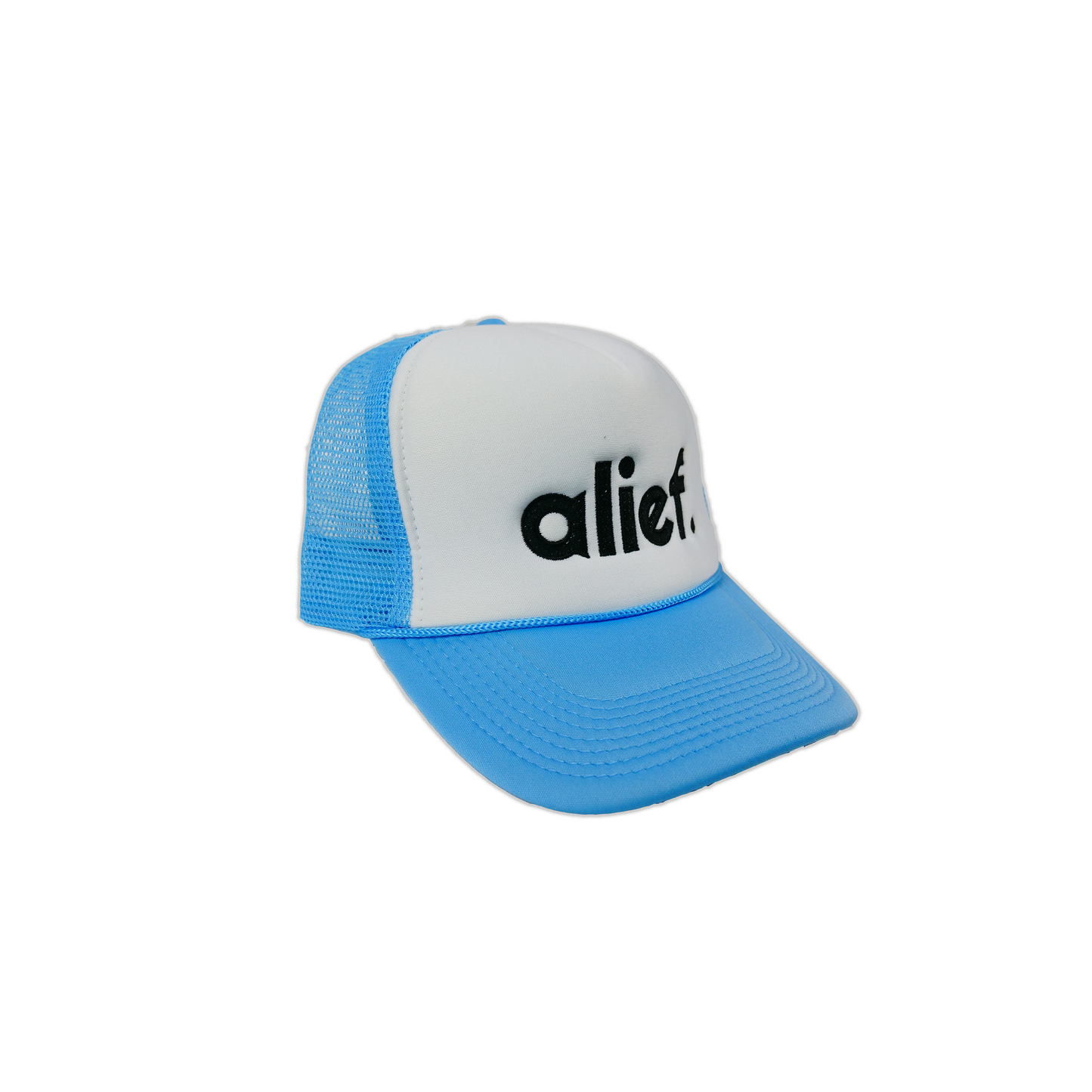 Bold Alief Trucker Hat - Sky Blue and White/Black