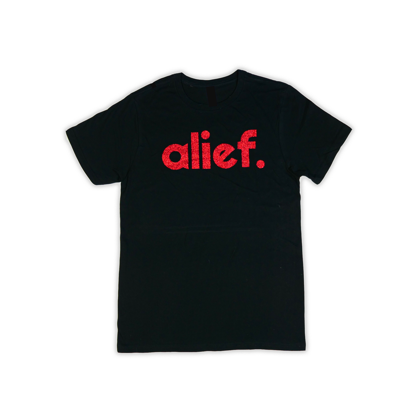 Alief Glitter Tee - Black/Red Glitter
