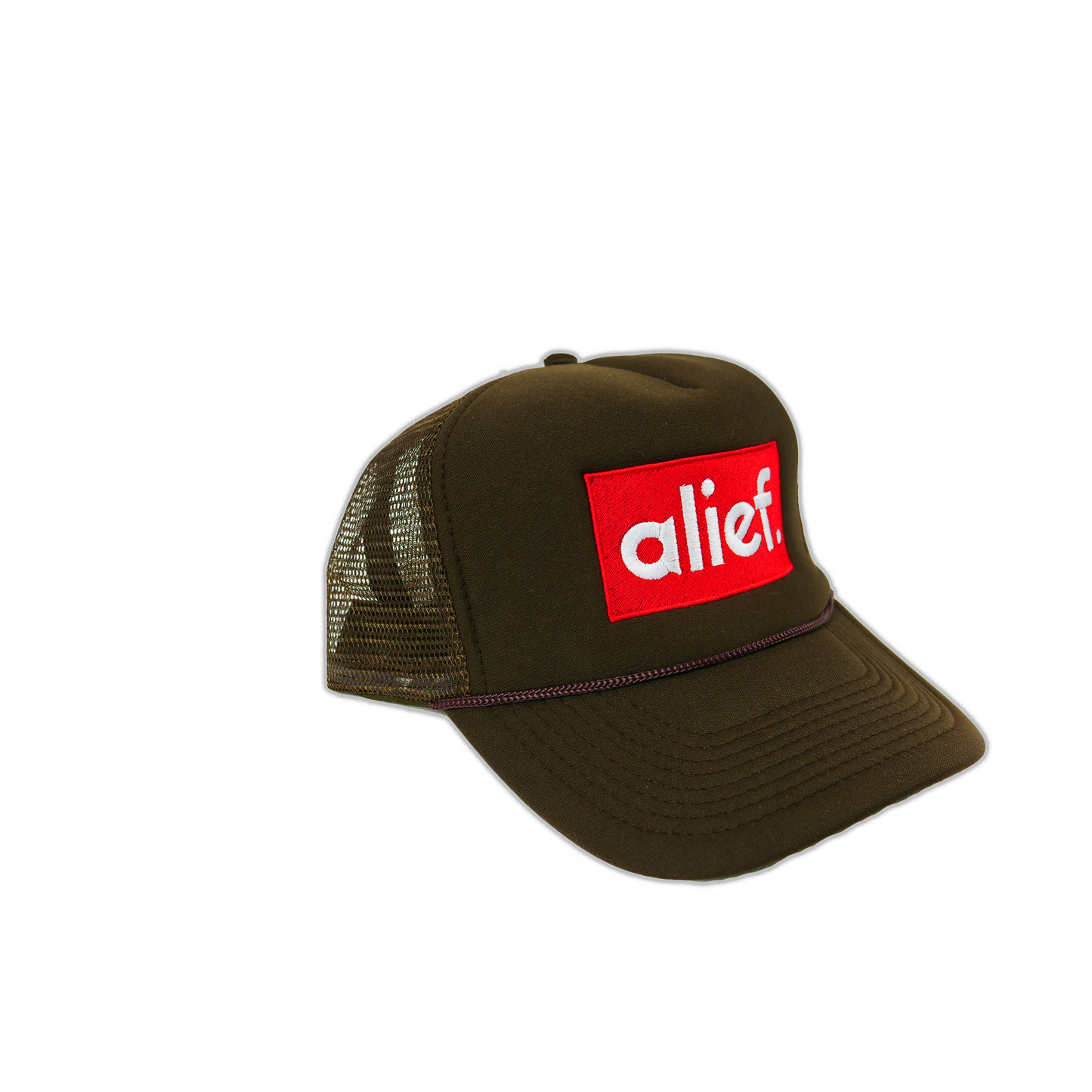 Alief Red Box Trucker Hat - Brown